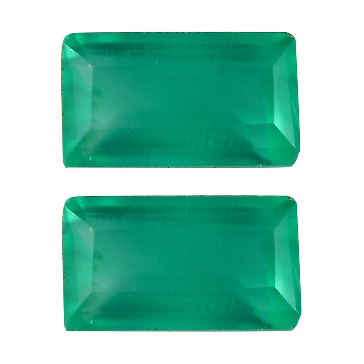 Green Onyx Set of 2 (Bgt 8x4 mm) 1.58 ctw Loose Gemstone
