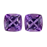 Mashamba Amethyst Set of 2 (Cush 5x5 mm) 0.92 ctw Loose Gemstone