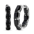 Karis Thai Black Spinel 16.60 ctw Inside-out Hoop Earrings in Platinum Bond - Sticky add to cart bar