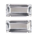 White Topaz Set of 2 (Bgt 7x3.5 mm) 1.35 ctw Loose Gemstone - Sticky add to cart bar