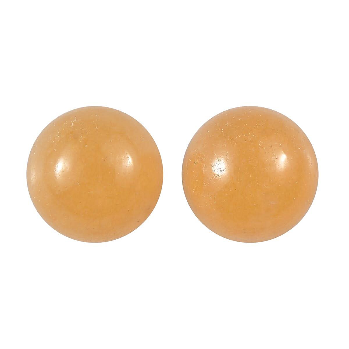 Yellow Aventurine Set of 2 (Rnd 8 mm) 4.92 ctw Loose Gemstone