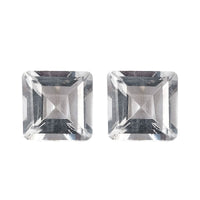 White Topaz Set of 2 (Sqr 6 mm) 2.10 ctw Loose Gemstone
