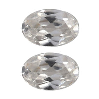 White Zircon Set of 2 (Ovl 6x4 mm) 1.28 ctw Loose Gemstone
