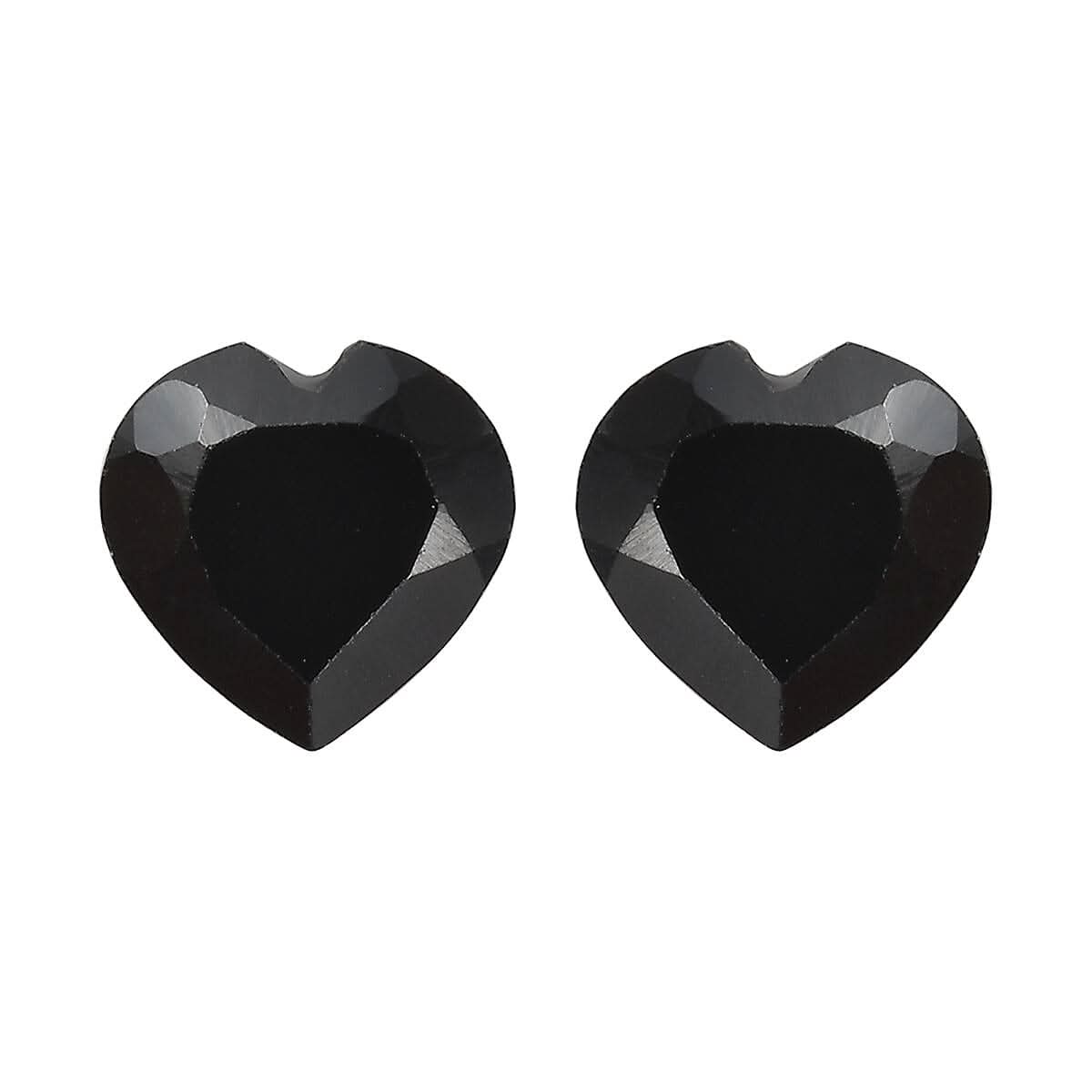 Set of 2 Thai Black Spinel (Hrt 5 mm) 0.94 ctw Loose Gemstone