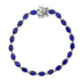 Epic Deal Premium Tanzanian Blue Spinel (DF) Crown Bracelet Over Rhodium Over Sterling Silver (6.50 In) 11.00 ctw - Sticky add to cart bar
