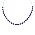 Premium Tanzanian Blue Spinel (DF) 23.00 ctw Crown Necklace in Rhodium Over Sterling Silver 18 Inches - Sticky add to cart bar