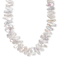 Keshi Pearl Necklace in Rhodium Over Sterling Silver 18 Inches