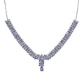 D'Joy Tanzanite 8.50 ctw Dynasty in Blue Necklace 18 Inches in Rhodium Over Sterling Silver - Sticky add to cart bar