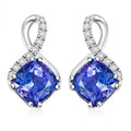 Certified & Appraised Rhapsody AAAA Tanzanite and E-F VS Diamond 2.51 ctw Earrings in 950 Platinum - Sticky add to cart bar