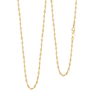2.5mm Diamond-cut Rope Chain Necklace in 10K Yellow Gold 4.1 Grams 24 Inches
