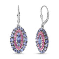 D'Joy Tanzanite, Pink Sapphire Earrings in Rhodium Over Sterling Silver 3.75 ctw - Sticky add to cart bar