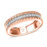 D'Joy White Diamond  Ring in 18K RG VermeilSterling Silver 0.15 ctw