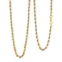 2.5mm Diamond-cut Rope Chain Necklace in 14K Yellow Gold 3 Grams 18 Inches