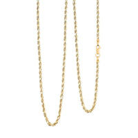 14K Yellow Gold Rope Chain Necklace (22 Inches) (3mm, 3.8 Grams)