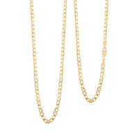 3.5mm Cuban Chain Necklace in 14K Yellow Gold 5.3 Grams 22 Inches