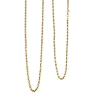 14K Yellow Gold Rope Chain Necklace (24 Inches) (2.5mm, 4.10 Grams)