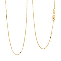 0.50mm Box Chain Necklace in 18K Yellow Gold 18 Inches 2.5 Grams