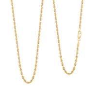3mm Rope Chain Necklace in 18K Yellow Gold 18 Inches 4 Grams