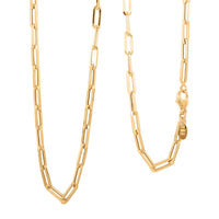 4mm Paper Clip Chain Necklace in 18K Yellow Gold 18 Inches 5.7 Grams