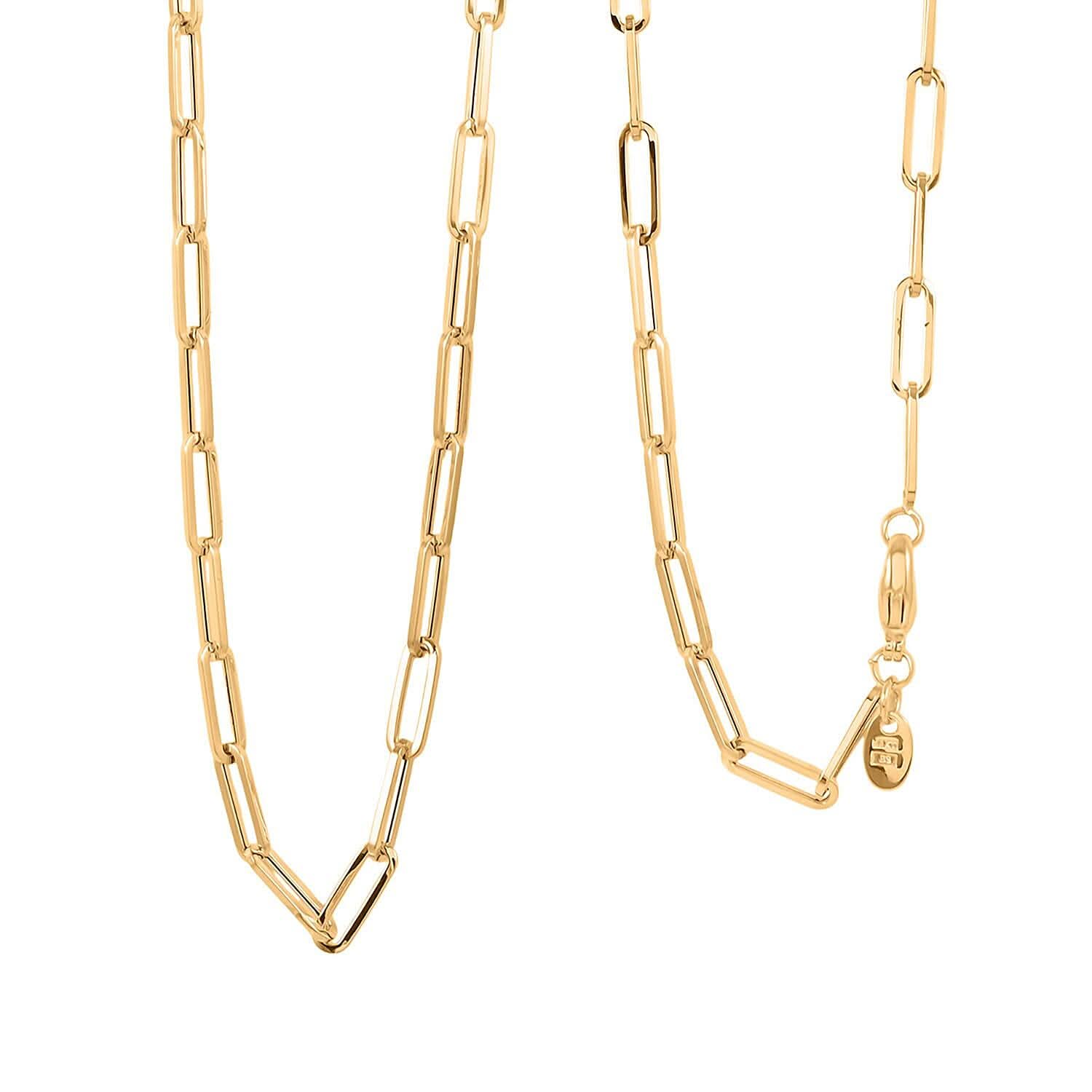 18K Yellow Gold 3.5mm Paper Chain Necklace (22 Inches) (6.6 g)