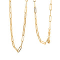 18K Yellow Gold 3.5mm Paper Chain Necklace (22 Inches) (6.6 g) - Sticky add to cart bar