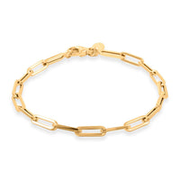 TLV 18K Yellow Gold 4mm Paper Clip Bracelet (7.00 In) (3.4 g)
