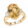 D'Joy Yellow Labradorite and White Topaz 5.80 ctw Crescent Moon Ring in 18K Vermeil Yellow Gold Over Sterling Silver (Size 10.0) - Sticky add to cart bar