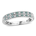 Rhapsody 950 Platinum AAAA Paraiba Tourmaline and Diamond (E-F VS2) (0.20 cts) Band Ring (Size 10.0) (5.20 g) 0.40 ctw - Sticky add to cart bar