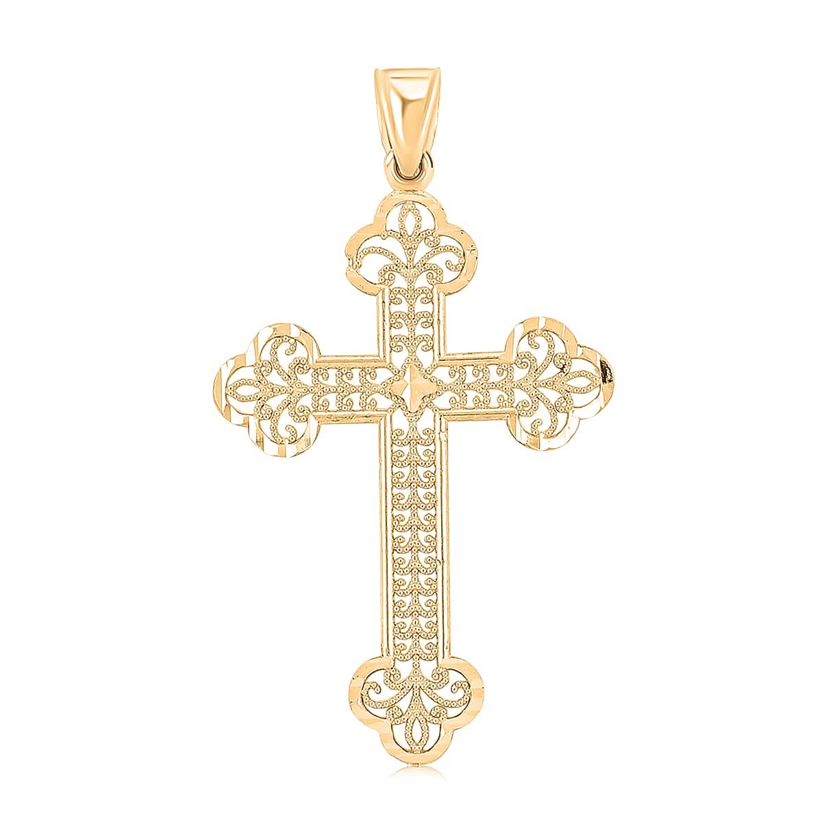 Made in America 10K Yellow Gold Cross Pendant 1.50 Grams