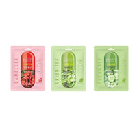 JIGOTT Real Ampoule Cotton Mask Soothing Collection- Cucumber, Camellia, & Green Tea (3x10 each)