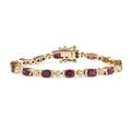 D’Joy Premium Radiant Ember Garnet and Moissanite 8.20 ctw Twilight Flame Bracelet in 18K Vermeil Yellow Gold Over Sterling Silver (6.50 In) - Sticky add to cart bar