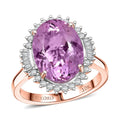 Epic Deal Luxoro 10K Rose Gold AAA Martha Rocha Kunzite, Diamond (G-H, I2) Twilight Blossom Ring (Size 10.0) 7.80 ctw - Sticky add to cart bar