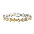 African Amethyst and Moissanite 30.20 ctw Honeycomb Bracelet in Rhodium Over Sterling Silver (7.25 In) - Sticky add to cart bar