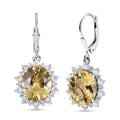 D'Joy Yellow Labradorite and Moon Glow Moonstone 9.85 ctw Moonlit Drops Earrings in Rhodium Over Sterling Silver - Sticky add to cart bar