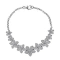 Luxuriant Lab Grown Diamond G-H SI 1.50 ctw Floral Cascade Bracelet in Rhodium Over Sterling Silver (7.25 In) 7 Grams - Sticky add to cart bar