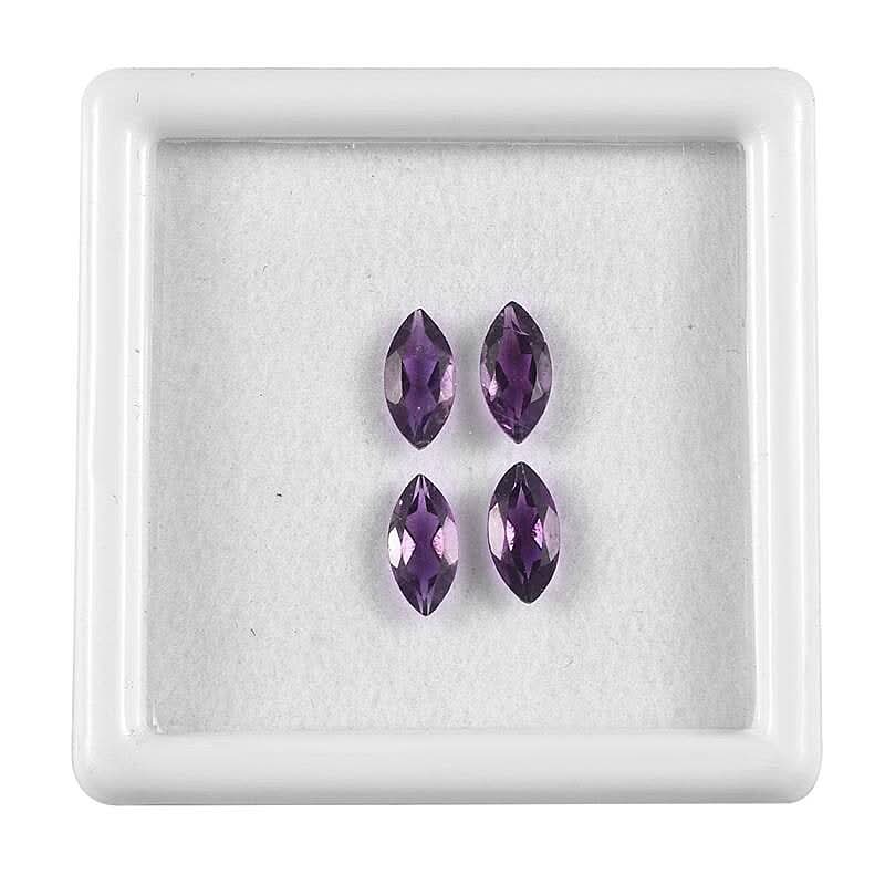 AA African Amethyst Set of 4 (Mrq 8x4 mm) 1.58 ctw Loose Gemstone