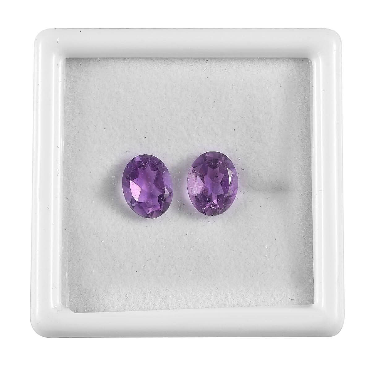 African Amethyst Set of 2 (Ovl 9x7 mm) 2.96 ctw Loose Gemstone