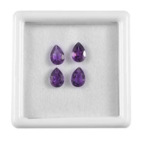 African Amethyst Set of 4 (Pear 7x5 mm) 2.16 ctw Loose Gemstone