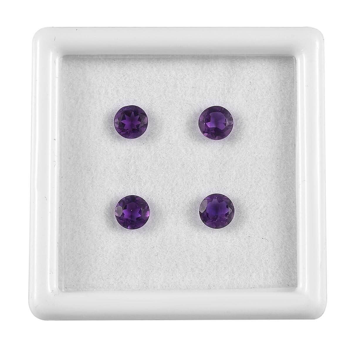 AAA African Amethyst Set of 4 (Rnd 5 mm) 1.67 ctw Loose Gemstone