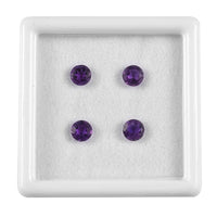 AAA African Amethyst Set of 4 (Rnd 5 mm) 1.67 ctw Loose Gemstone