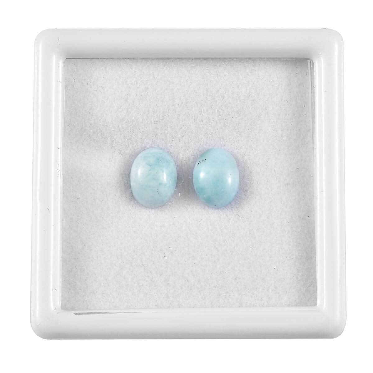 AA Larimar Set of 2 (Ovl 8x6 mm) 3.11 ctw Loose Gemstone