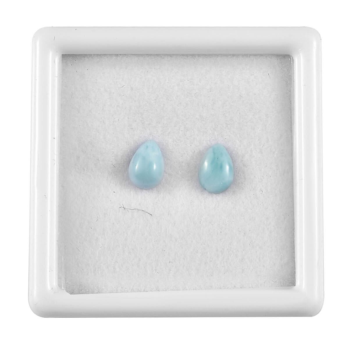 Larimar Set of 2 (Pear 7x5 mm) 1.44 ctw Loose Gemstone