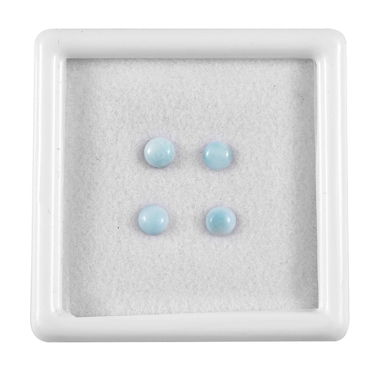 Larimar Set of 4 (Rnd 4 mm) 1.04 ctw Loose Gemstone