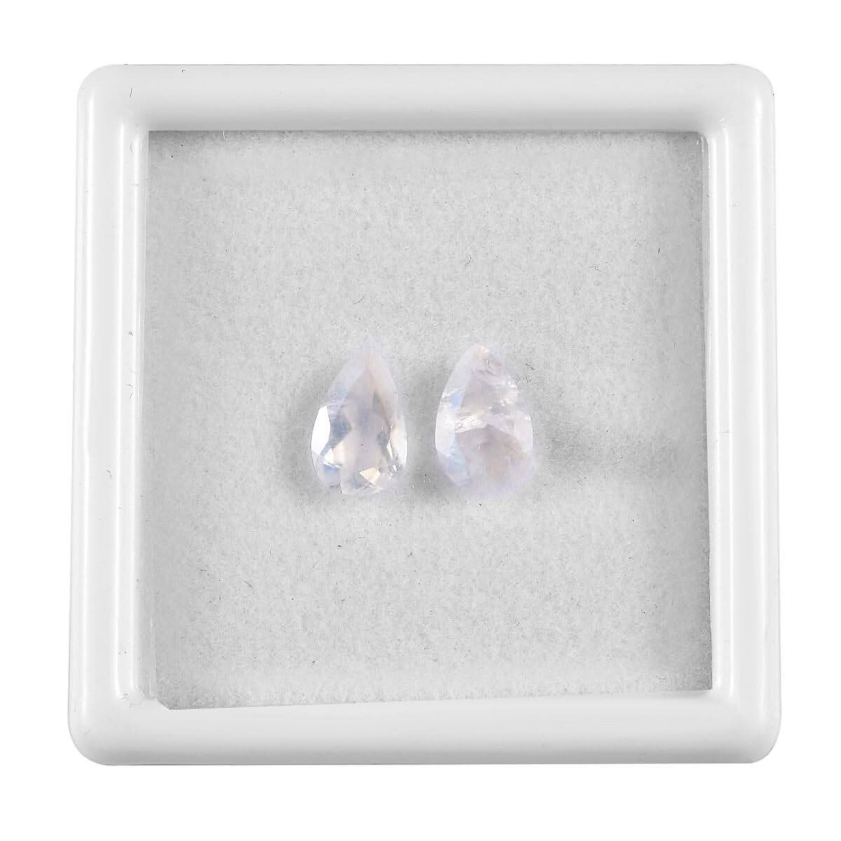 Rainbow Moonstone Set of 2 (Ovl 9x6 mm) 2.15 ctw Loose Gemstone