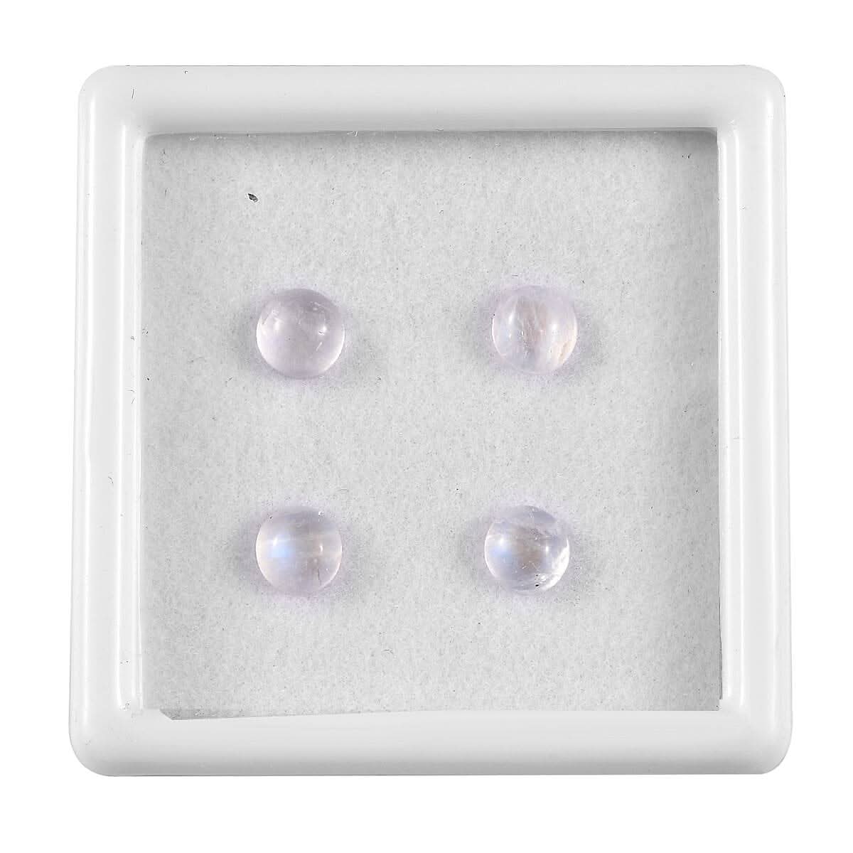 AA Rainbow Moonstone Set of 4 (Rnd 5 mm) 1.99 ctw Loose Gemstone