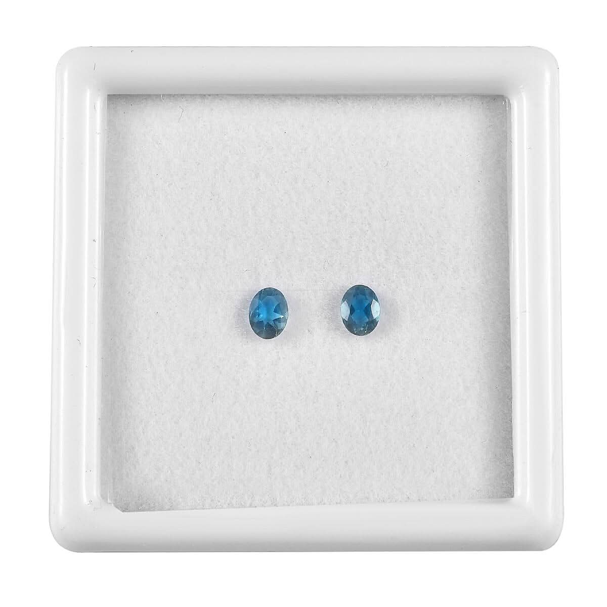 Malgache Neon Apatite Set of 2 (Ovl 4x3 mm) 0.30 ctw Loose Gemstone