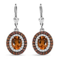 D'Joy Santa Ana Madeira Citrine and Multi Gemstone 3.75 ctw Lever Back Earrings in Platinum Over Sterling Silver - Sticky add to cart bar