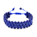 Lapis Lazuli Beaded Three-Row Bracelet (6-9In) 140.00 ctw - Sticky add to cart bar