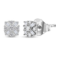 D'Joy Diamond 0.25 ctw Earrings in Rhodium Over Sterling Silver