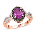 D'Joy Ilakaka Hot Pink Sapphire (FF) and Multi Gemstone 2.35 ctw Ring in 18K Vermeil Rose Gold Over Sterling Silver - Sticky add to cart bar